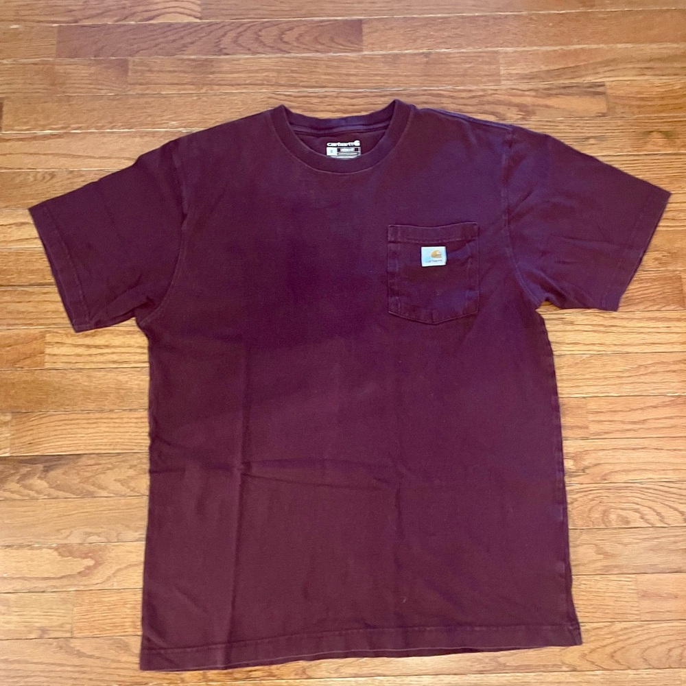 Carhartt Men's Burgundy Short Sleeve Pocket Tee